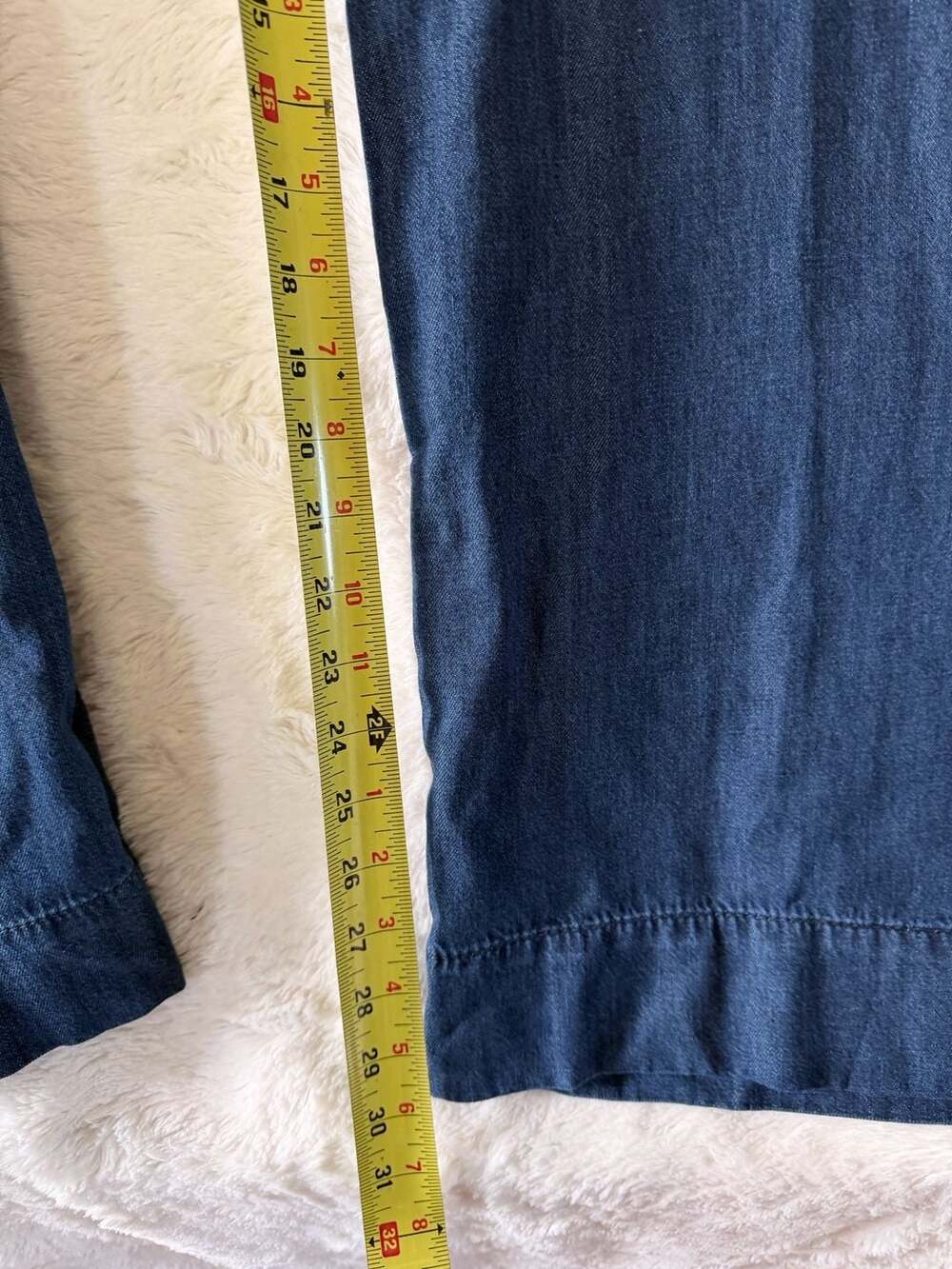 Crown & Ivy Wide Leg Denim Pants 18W Dark Wash Stretch - Picture 6 of 8